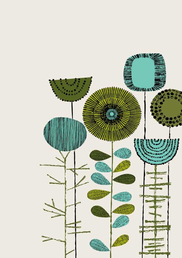 Embroidery Flowers Placement Lime, limited edition giclee print