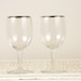 Vintage Champagne Wine Glasses with Silver Rim - Toasting Glasses - Dorothy Thorpe Style - Mad Men