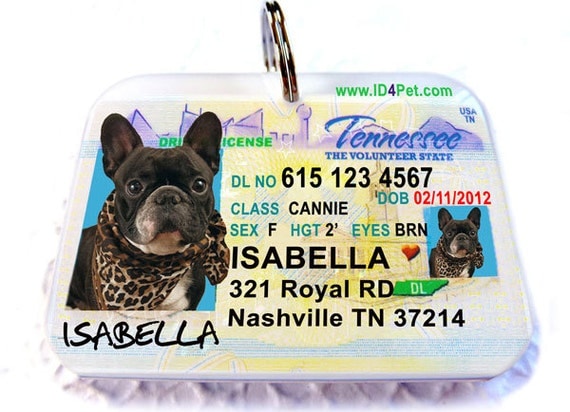 Tennessee Driver License Dog driver license Cat Driver License Double Side by ID4Pet