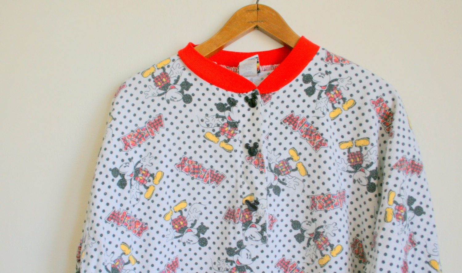 Vintage MICKEY MOUSE Nighty....size small medium womens.....mickey. vintage. disney. novelty. kitsch. retro. walt disney. polka dots
