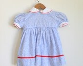Vintage SAILOR GIRL Nautical Dress....size 3 girls...blue dress. girls. kids. children. nautical. mod. 60s dress. summer.