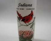 Vintage Frosted Indiana State Bird Drinking Glass
