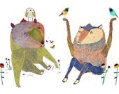 Bears Love Nature. Awesome Kids Decor by illustrator Ashley Percival.