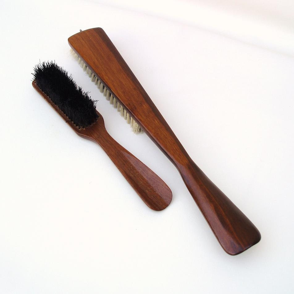 Vintage Wooden Brushes Wood Shoe Horn Mens Valet Clothes Brush Lint Brush