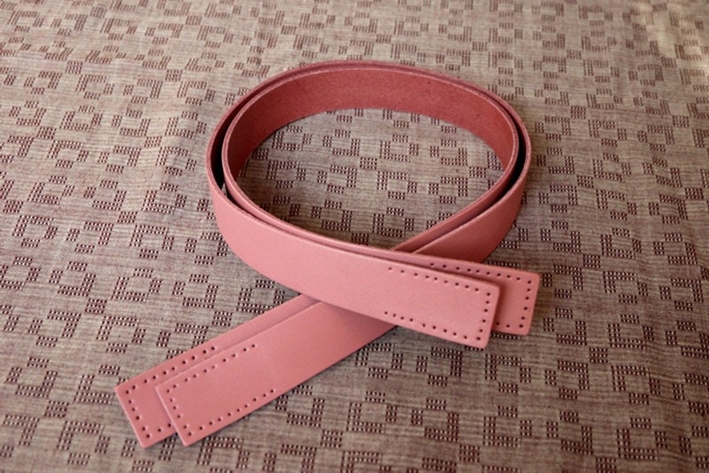 Leather Bag Straps Bag Handle 23.5 inch Pink  Punch Hole Ready