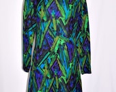 Vintage 60s Wiggle Dress - Vibrant Colors sz M