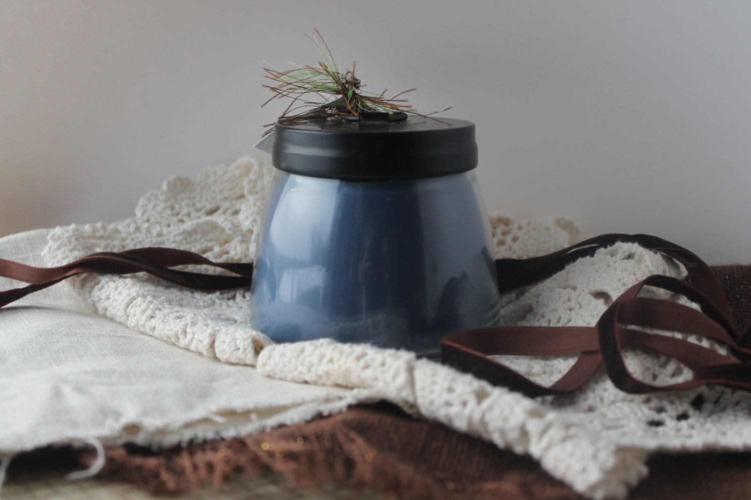 Tuscan Nights Handpoured 4oz Pure Soy Candle Jar with Black Metal Lid--Up On The Roof Farm Vermont