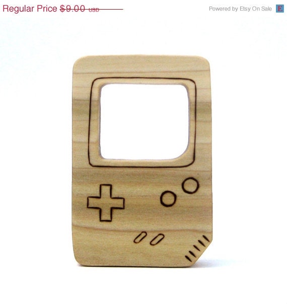 3 DAY SALE - Game Boy Nintendo - Wooden Teether - Organic Baby Toy
