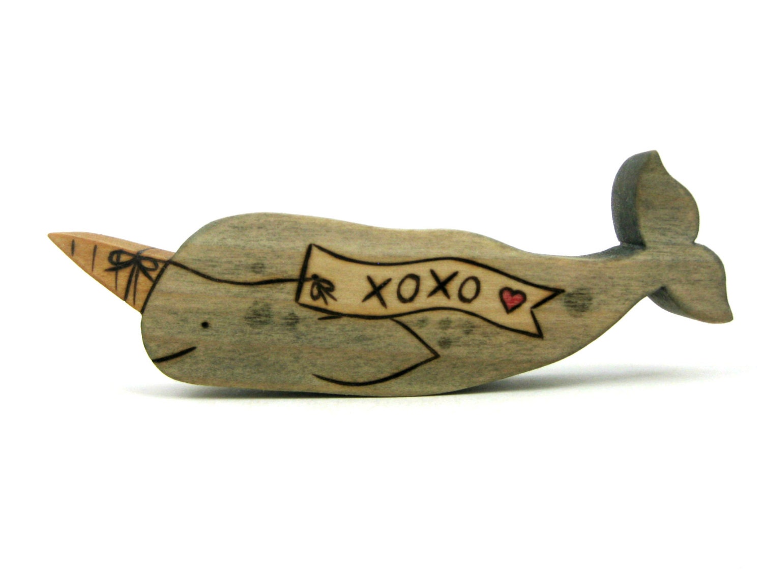 Narwhal Messenger - Handmade Wooden Toy - Waldorf Toy - Wood Toy - Kids Toy