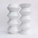 White Ceramic Vase Set - two Zig Zag Modern Porcelain Vases