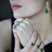 Cushion cut Green Onyx Ring - Gemstone Ring - Gold Ring - Bezel Set Ring - Stackable ring - Mother's Day Gift