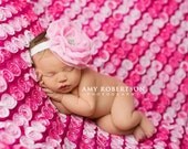 Newborn Headband- Pink Flower Headband- Baby Headband- Toddler Headband- Baby Girl Headband