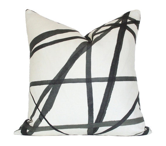 Channels Ebony & Ivory -Kelly Wearstler - 17x17 Designer Pillow Cover (single-sided)