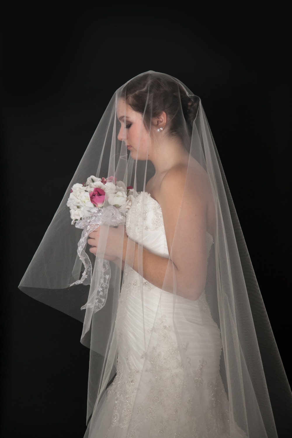 Drop Wedding Veil 150" Long