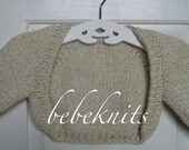 Hand Knit Ivory Gold Sparkle Baby Bolero