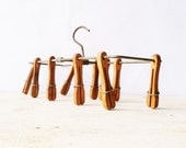 Metal and Wood Hanger, antique, Tie, Socks, Folding, Adjustable.