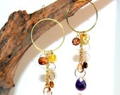 Lemongrass, Sage and Lavender Dangles Up-cycled Re-purposed Jewelry Boho Jewellery