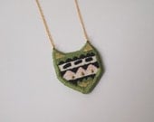 Shapes on Cat, embroidered necklace