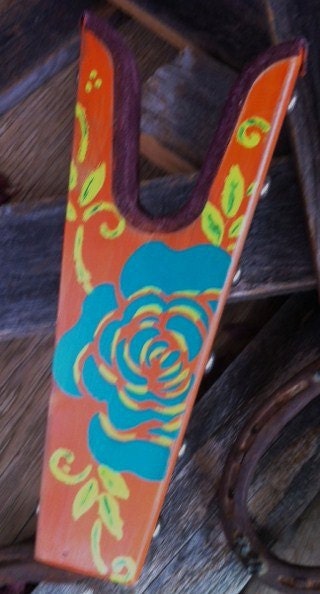 Hand painted big beautiful flower Boot Jack.