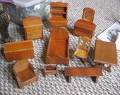 Sale Miniature  Handmade  Antique Dollhouse Furniture 10pcs