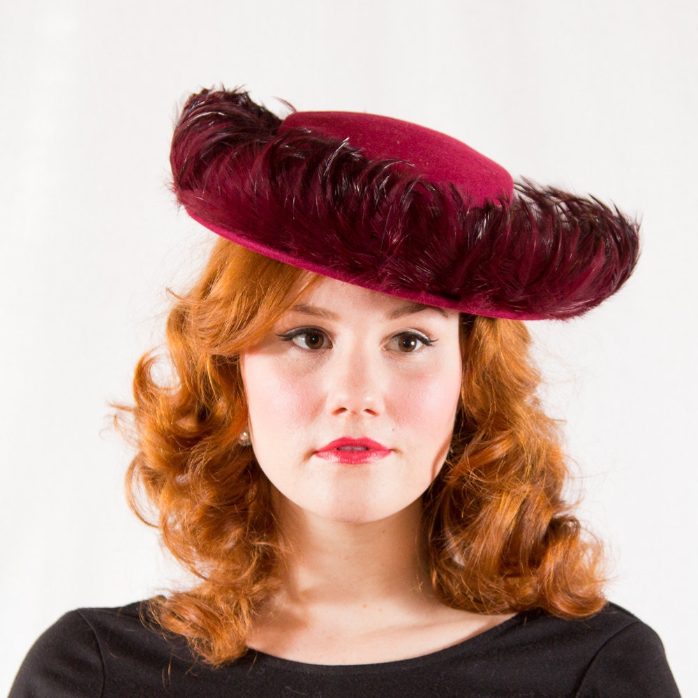 vintage 1940s hat / tilt hat / Phil Strann