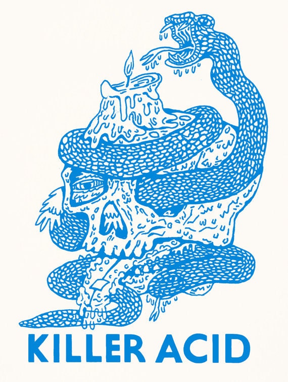 Killer Acid Skull/Snake Tshirt (natural)