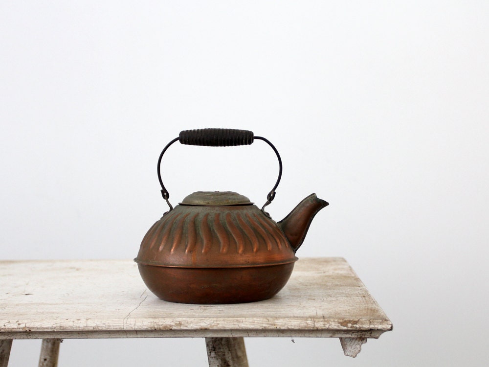 Vintage Copper Tea Pot / Copper Tea Kettle - 86home