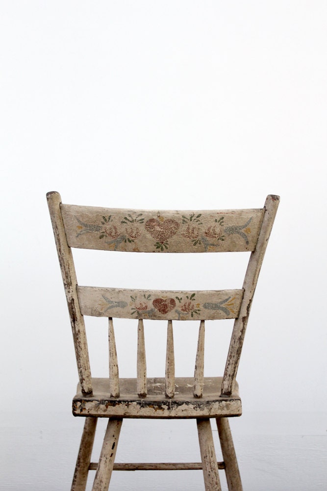 Primitive Painted Chair / Antique Wood Chair