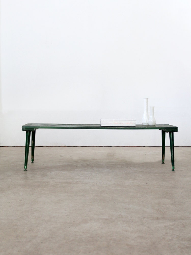 Mid Century Coffee Table / Vintage Slat Wood Table