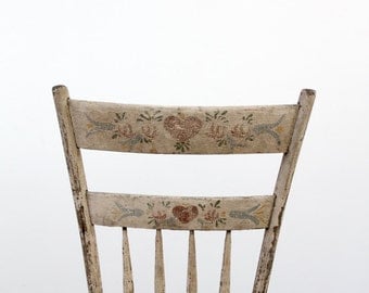 Primitive Painted Chair / Antique Wood Chair