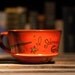 The Marauder's Mug - Harry Potter "I solemnly swear that I am up to no good" Weasley orange, rustic teacup mug - Hand Painted