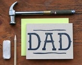 DAD - Happy Father's Day / Letterpress Printed Card