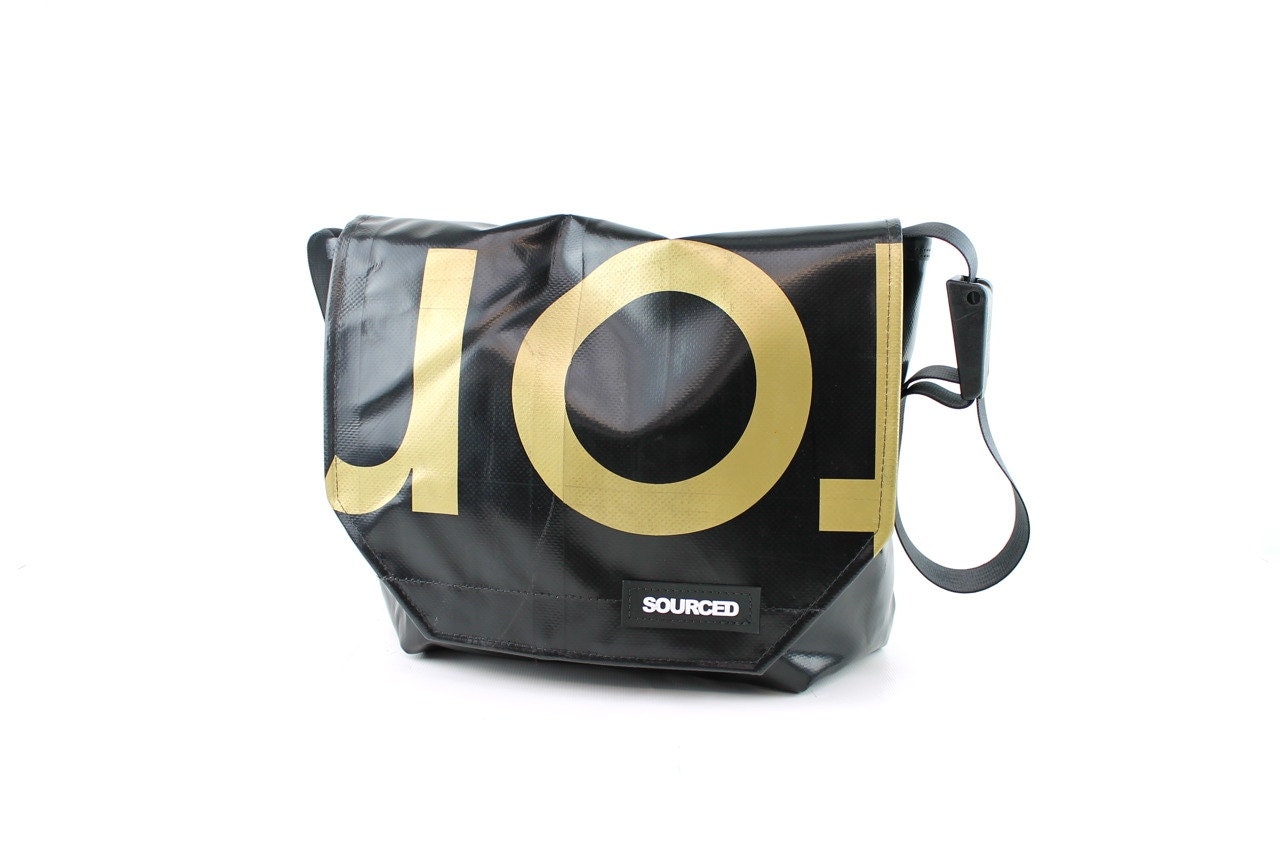 Shoulder Messenger Bag made from Truck Tarp, Cross body Messenger Bag, Laptop Bag, Handmade and Waterproof (i16)