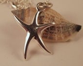 Sterling Silver Starfish Necklace/ Starfish / Wedding Jewelry/ Flower girl/ Beach Jewelry / Sterling Silver Jewelry N-660