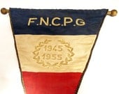 French Embroidered Pennant Celebrating Prisoner of War Anniversary of Liberation