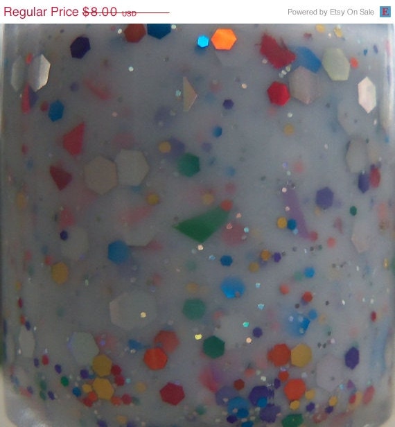 On Sale FULL SIZE Rainbow Sprinkles White Nail Polish