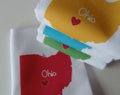 I Love Ohio Napkins in Pop Color- Set of FOUR