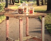 Farmhouse Table Pub style from Repurposed Pallet Wood 32 x 32