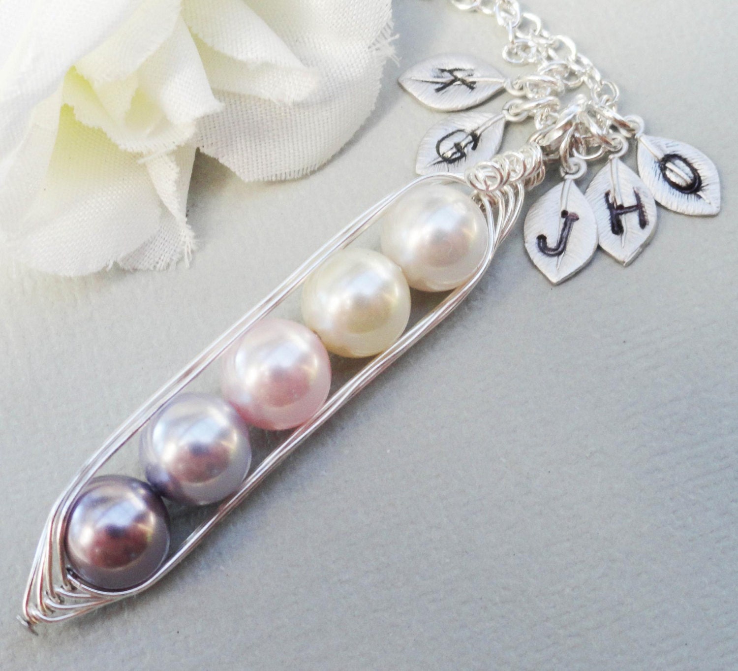Sweet Peas In A Pod 2, 3,4 Or 5 Pearls Colors Of Purity - Pick And Mix Your Colors