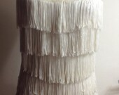 Super Sexy Ivory  Backless Fringe Flapper Dress Rhinestone Halter