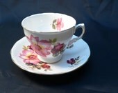Queen Anne Open Rose Cup and Saucer