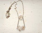 Herkimer Diamond and Vintage Triangle Necklace