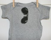 NEW STYLE Aviator Sunglasses Onesie in Heather Grey