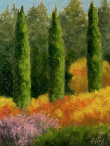 Wine Country Border oil painting