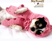Pink Peach Dog Hoodie Sweater Cute Girly Chihuahua Hood Cat Clothes Rain Coats Spring Crochet D899