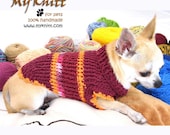 Puppy Clothing Chihuahua Jumper Dog Shirts Handmade Custom Crochet Cat Clothes D870 Myknitt