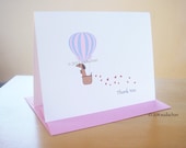 Dachshund in Hot Air Balloon Thank You Note Cards - Red.Brown Dachshund - Set of 10
