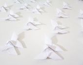 40 Mini White Origami Butterflies