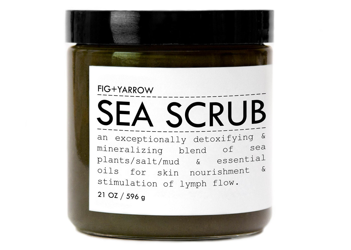 SEA SCRUB - aromatherapeutic detoxifying anti-cellulite bodyscrub in large glass jar - 21 oz. - organic - apothecary