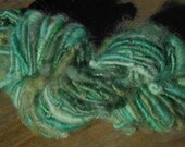 Handspun Art Yarn, Handspun Yarn,  Luck O' The Irish, 40 yards, 2-4 wpi, Super Bulky Wool Yarn